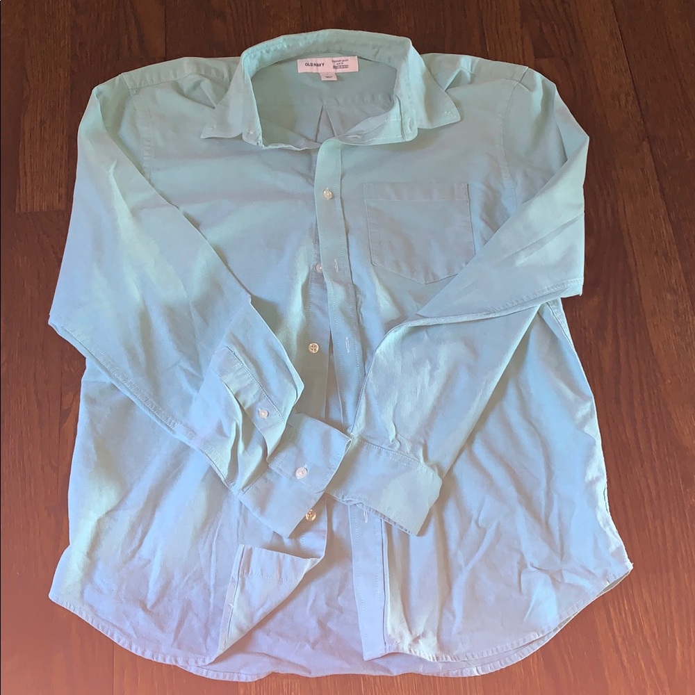 Old Navy Men's Aqua Button-Down Shirt